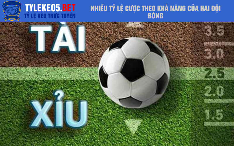 Nhiều tỷ lệ cược theo khả năng của hai đội bóng